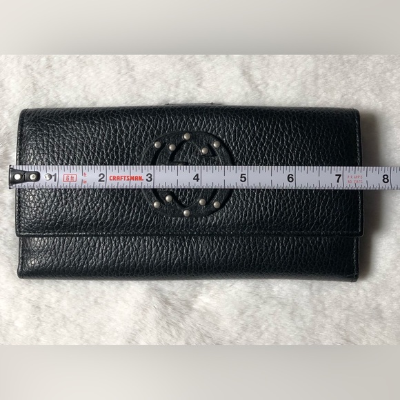 Gucci Authentic Black GG Studded Interlocking Leather Wallet - Picture 11 of 17